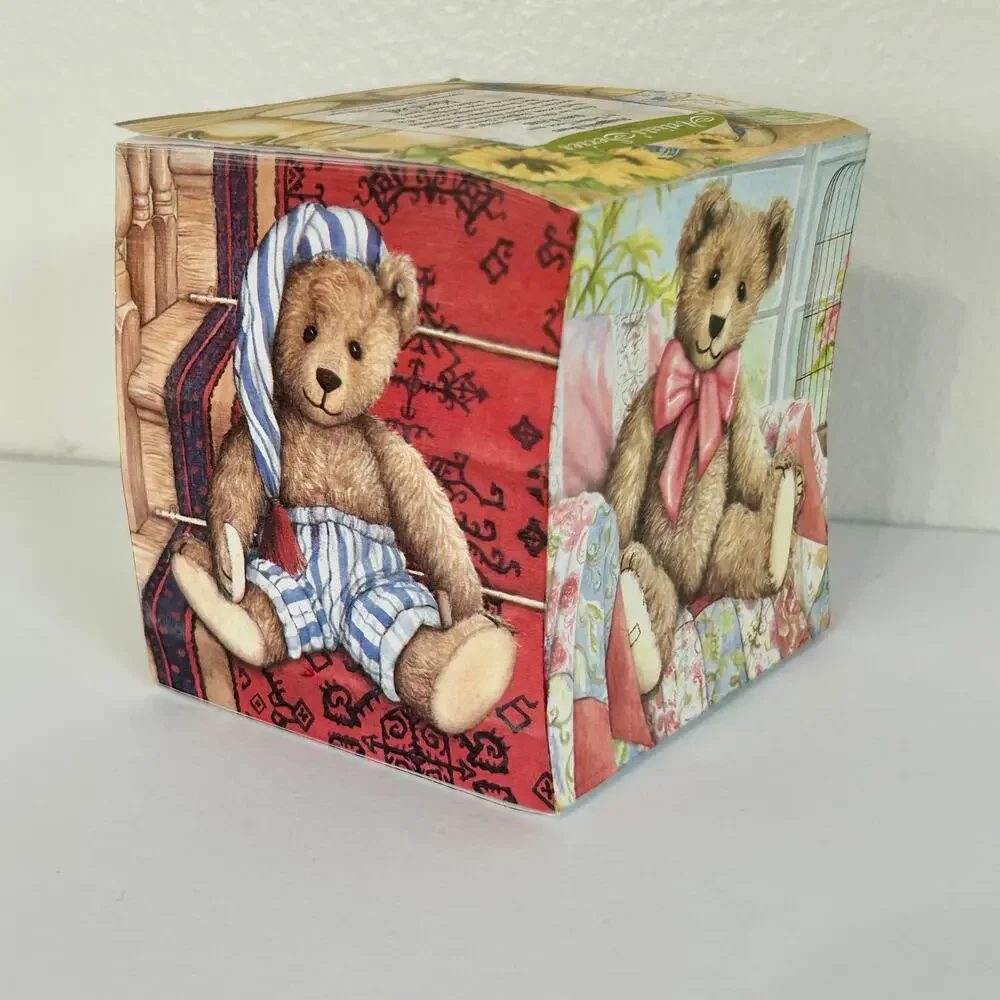 Vintage Notepad Cube 90's Huggable Bears Cottagecore